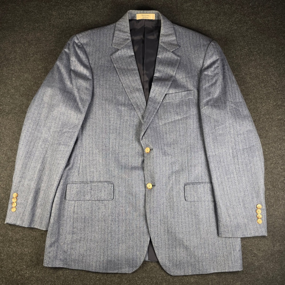 John W. Nordstrom Men's Loro Piana Cashmere Silk Blazer Herringbone Size 44L-T